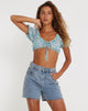 IMAGE OF Haenji Bralette Top in Flower Power Blue