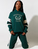 Image of Mora Hoodie in Forest Green and Winter White Sporting Club Mix Embro