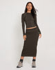 Image of Peka Midi Skirt in Gunmetal with Grey Top Stitch