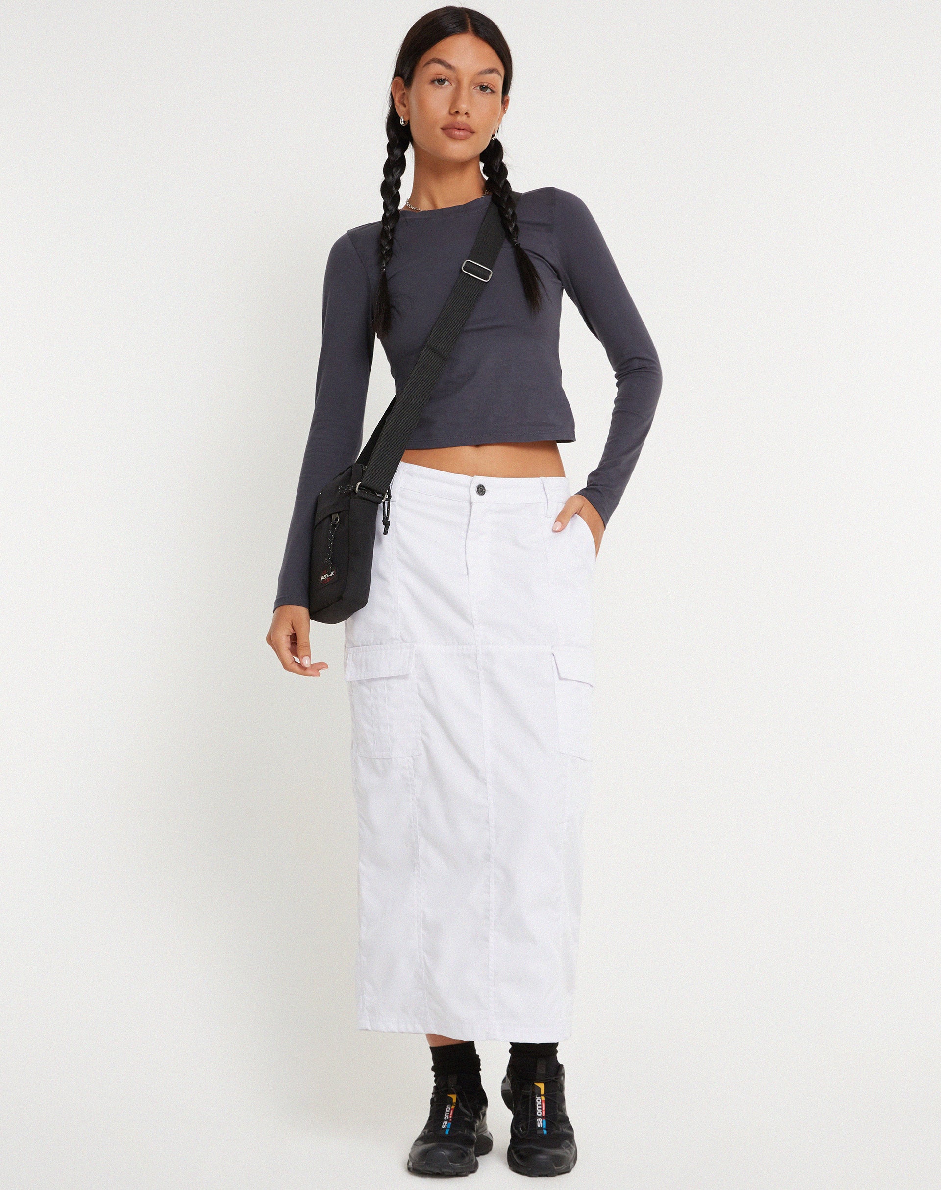 Image of Widya Cargo Maxi Skirt in White