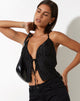 Image of Dama Crop Top in Crinkle Black