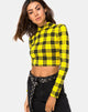 Image of Rhala Crop Top in Winter Plaid Yellow