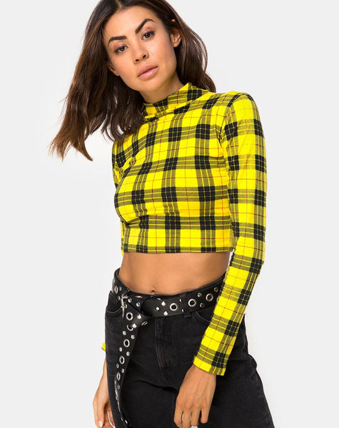 Yellow checkered hot sale tube top