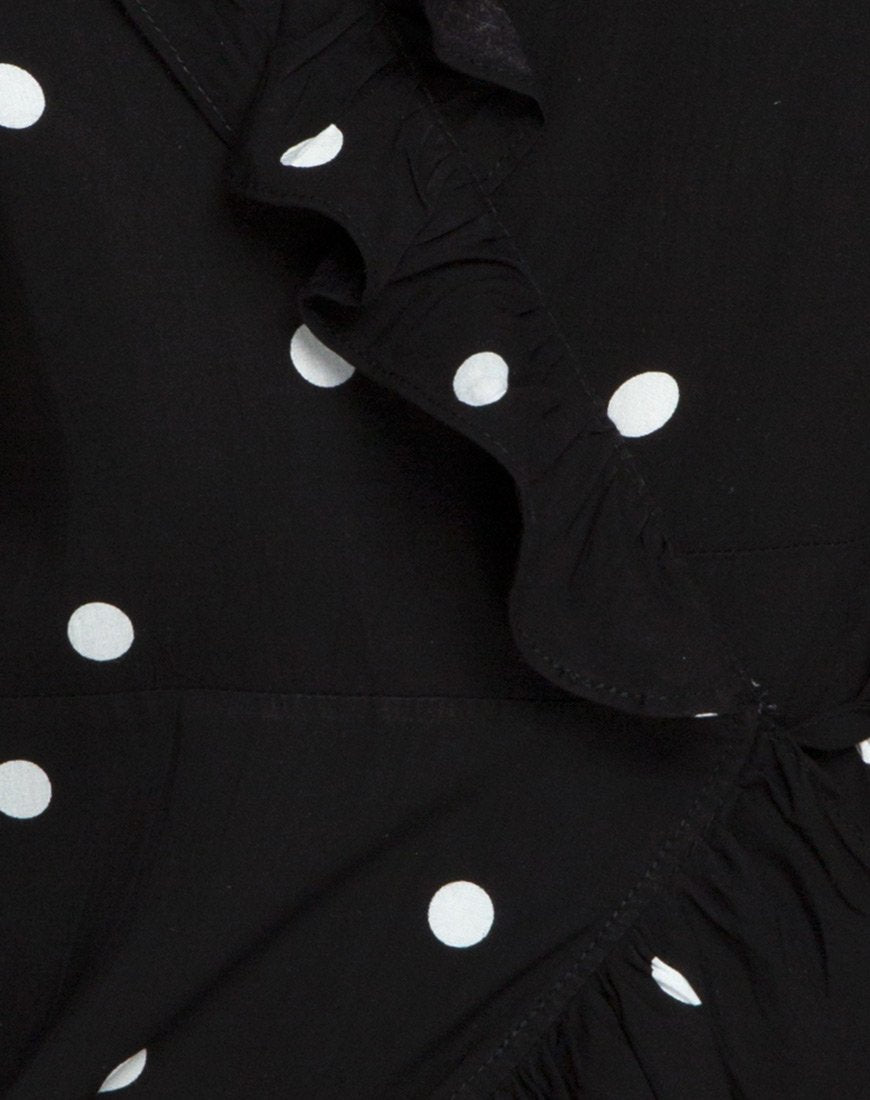 motel rocks skater dress Rica Skater Dress in Black and White Polkadot