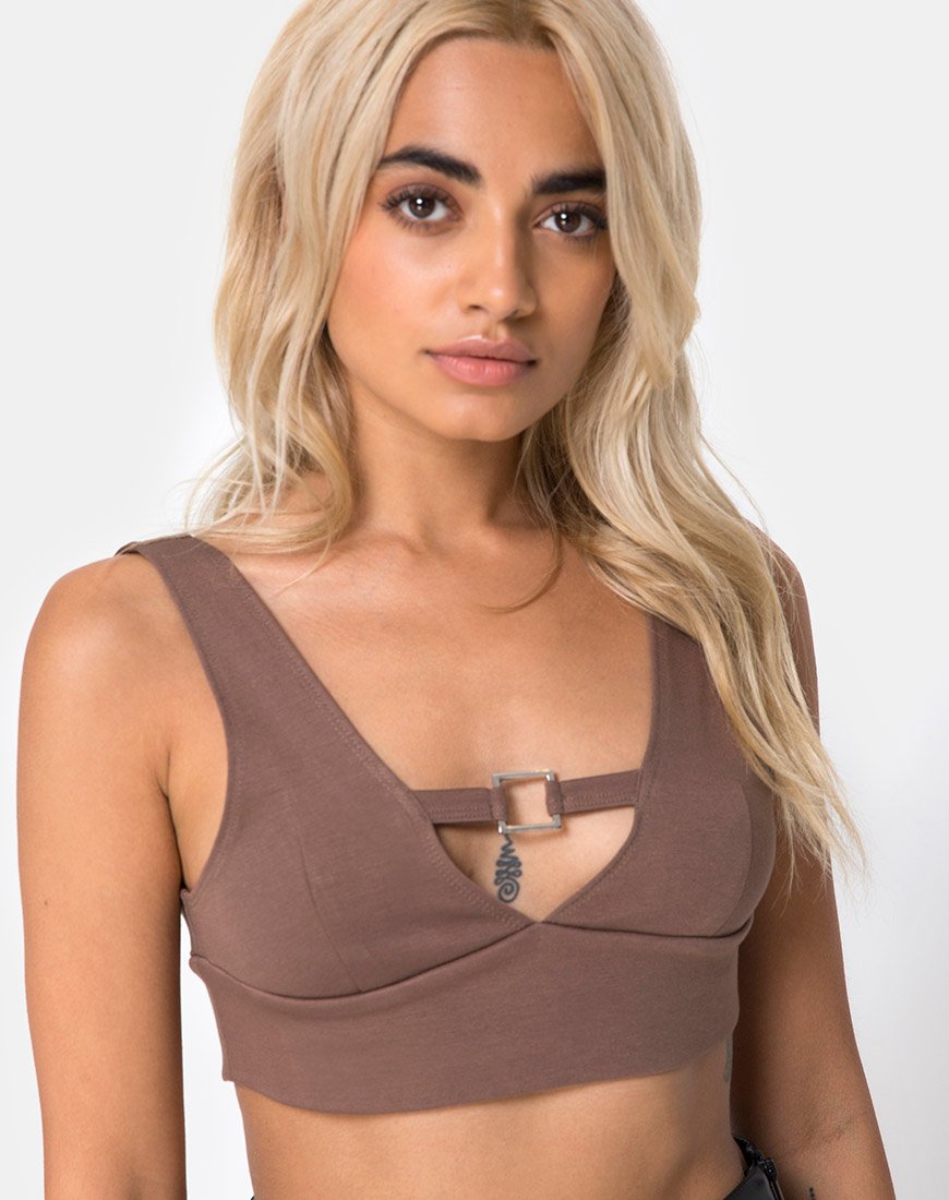 Image of Rilla Top in Cacao with Rectangle Square
