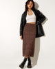 Image of Rindu Midi Skirt in Flower Garden Brown