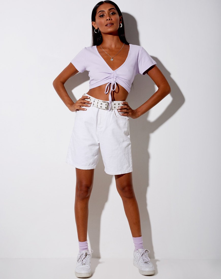 Image of Rivera Crop Top in Rib Violet