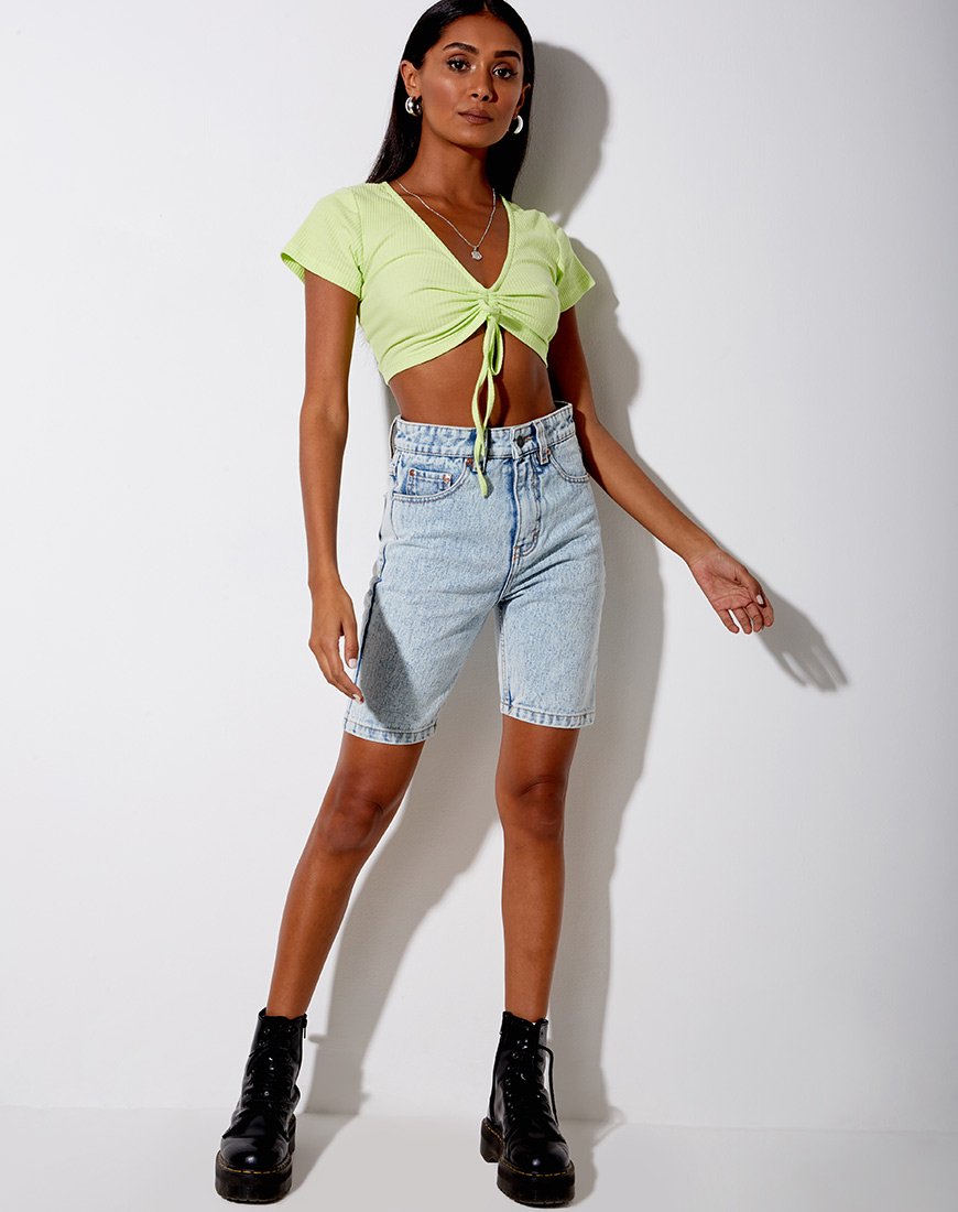 Image of Rivera Crop Top in Rib Lime