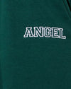 Bottle Green Angel Embro in White