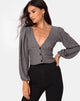 Image of Roma Long Sleeve Top in Check It Out Black