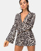 Image of Romeo Plunge Playsuit in Oversize Jaguar