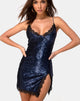 Image of Romini Dress in Midnight Mini Sequin with Black Lace