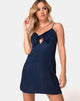 Image of Ronina Dress in Satin Cheetah Navy