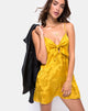 Image of Roppan Slip Dress in Satin Mustard Rose