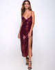 Image of Roxanne Maxi Dress in Mini Sequin Burgundy