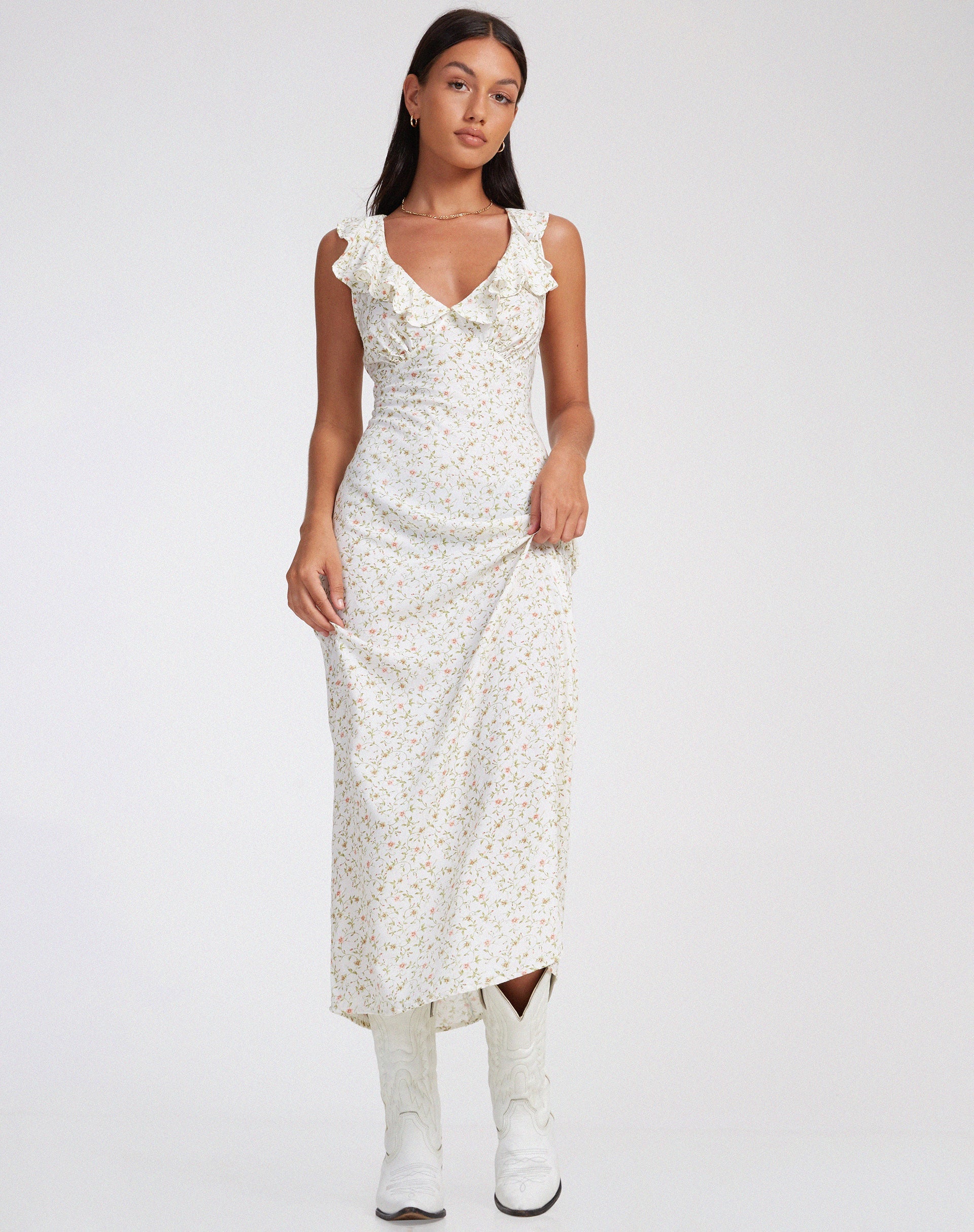 rufiso midi dress Margaux off-shoulder ruffled midi dress, L / Pink