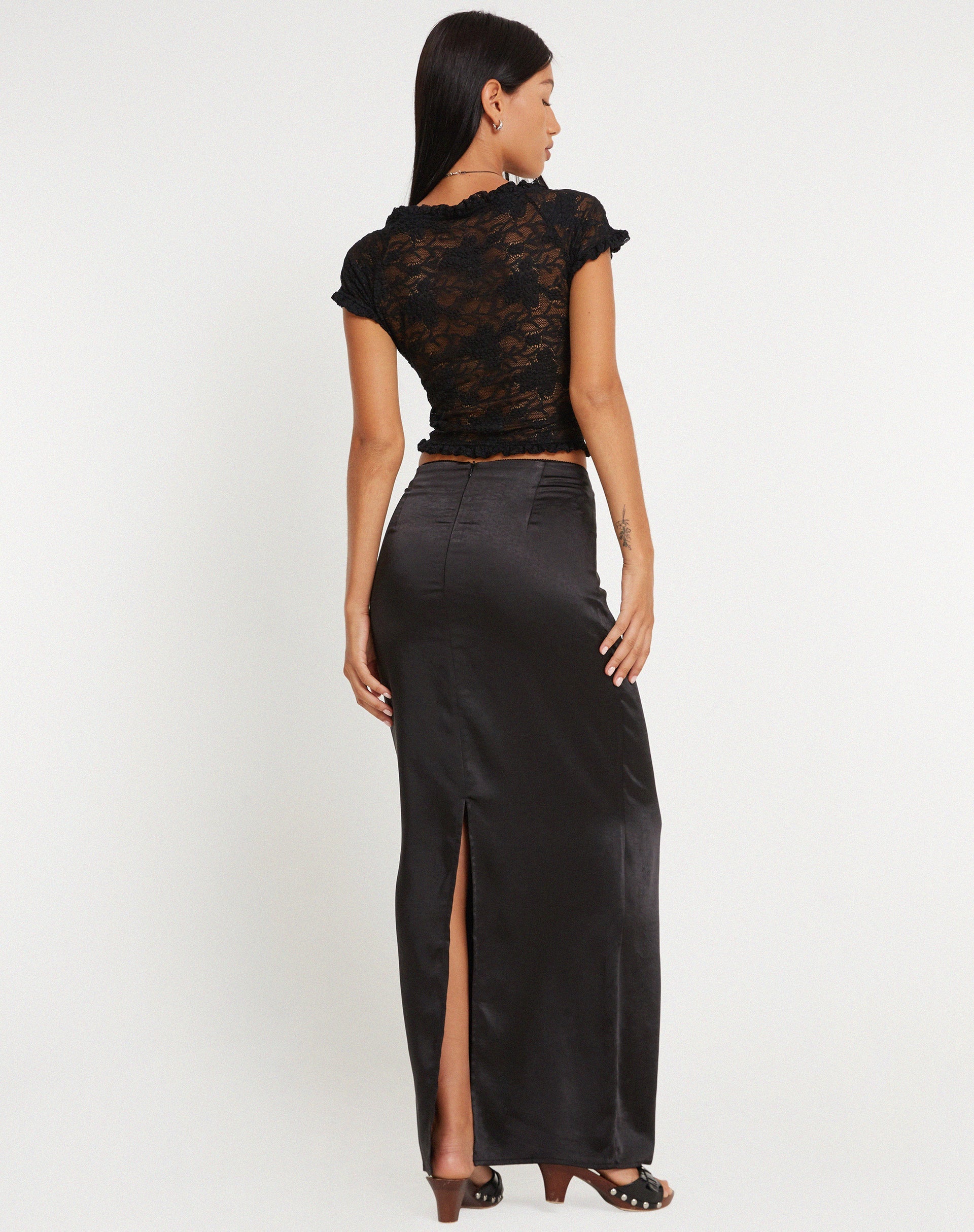 image of Rufte Top in Lace Black