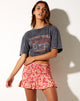 Image of Rylee Mini Skirt in Dark Wild Flower Cantaloupe