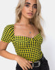 Image of Ryon Bodice in Medium Gingham Yellow