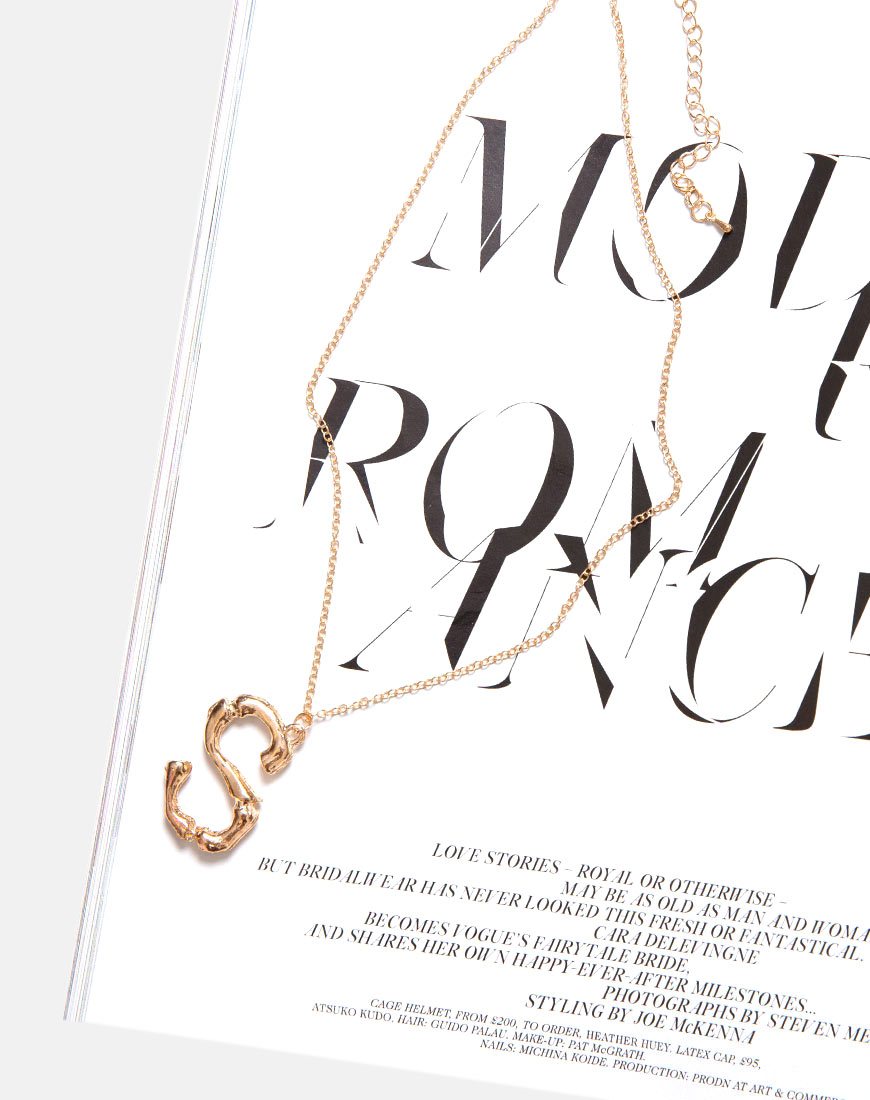 Image of Necklace in Gold Letter S