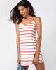 Image of Sagra Slip Dress in 70s Ivory Horizontal Stripe