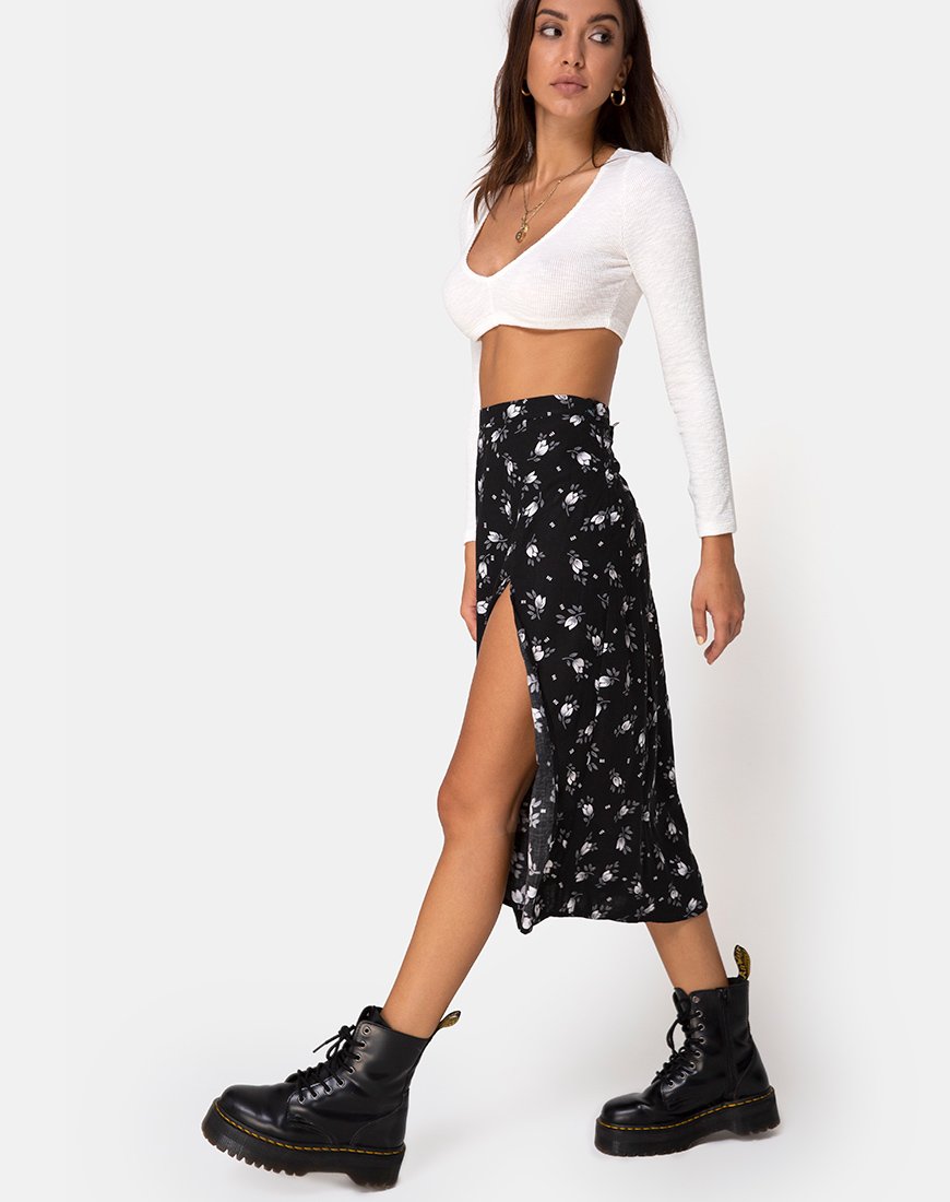 Saika Midi Skirt in Dark Tulip – motelrocks-com-us