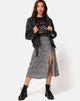 Image of Saika Midi Skirt in Ditsy Leopard Grey