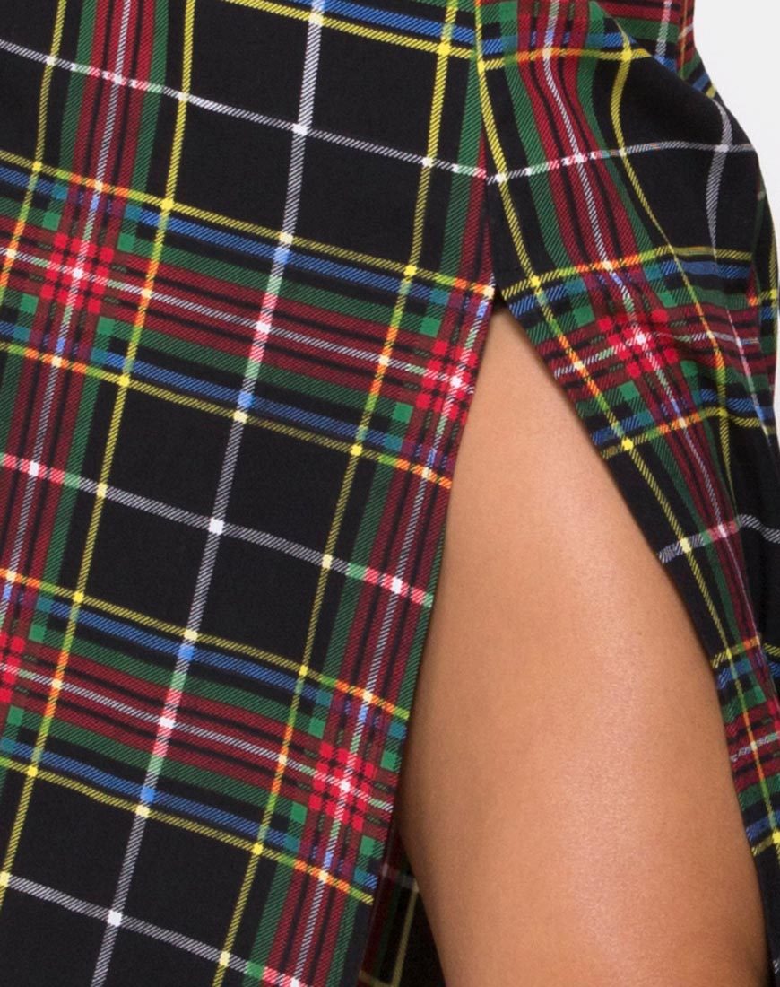 Black red green plaid skirt best sale