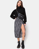 Image of Saika Midi Skirt in Rar Leopard Grey