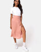 Image of Saika Skirt in Satin Cheetah Dusty Pink