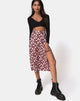 Image of Saika Midi Skirt in Wild Fleur Maroon