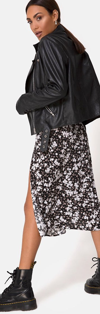 Saika Midi Skirt in Mono Flower Green main image 0