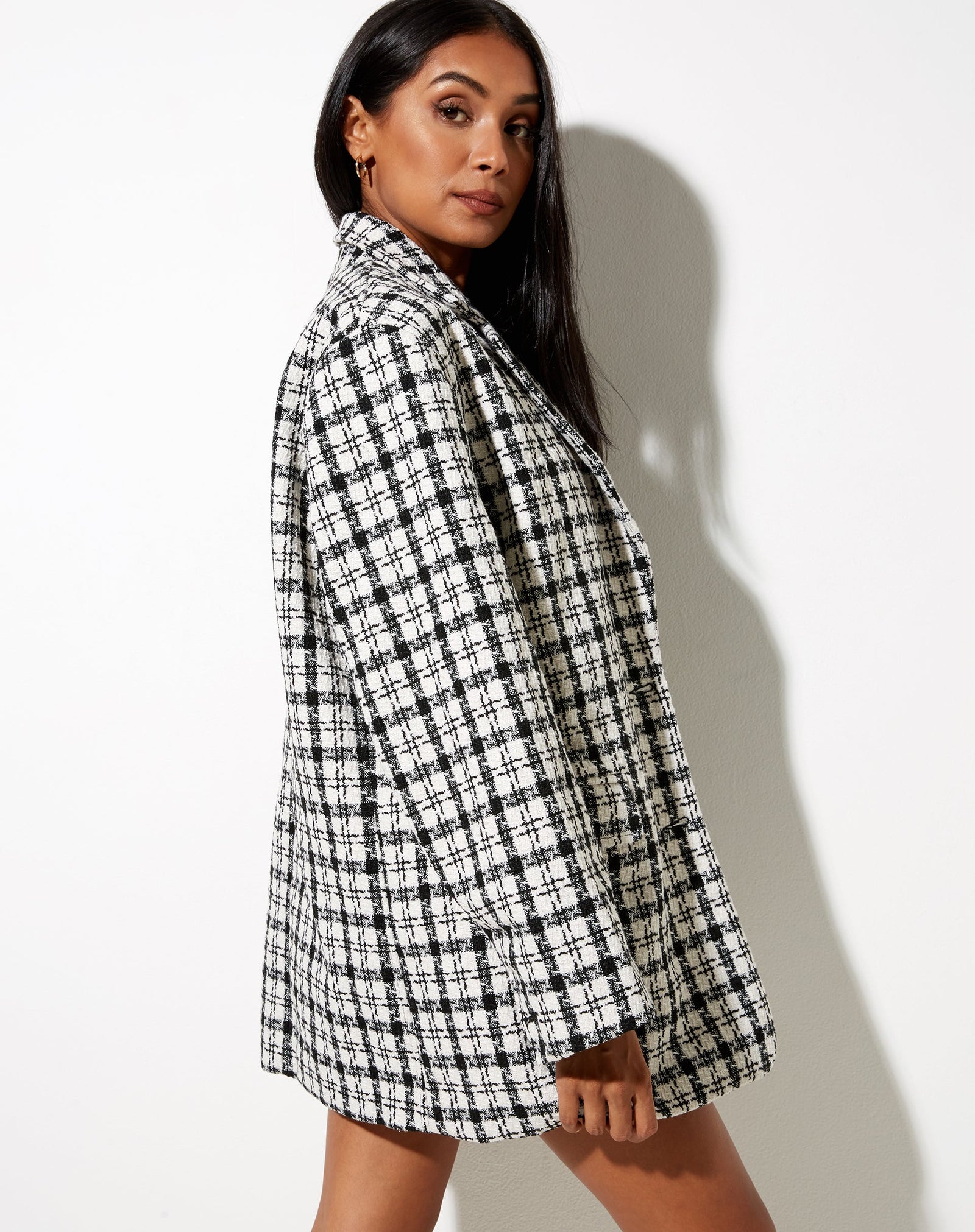 Black and White Check Blazer | Saken – motelrocks-com-us