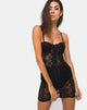 Image of Sakina Bodycon Dress in Lace Black