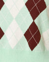 Argyle Green Cream and Brown