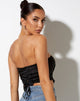 Image of Sanja Bandeau Top in Satin Black