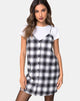 Image of Sanna Slip Dress in Plaid Black White