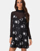 Image of Sanna Slip Dress in Sun Moon Stars BW