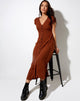 Image of Sanrin Midi Dress in Dainty Daisy Bombay Brown