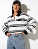 Image of Saria Crop Top in Black Stripe Angel Energy Label