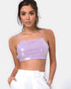 Image of Sasha Crop Top in Matte Mini Sequin Lilac