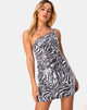 Image of Sattia Bodycon Dress in Trippy Zebra Clear Sequin