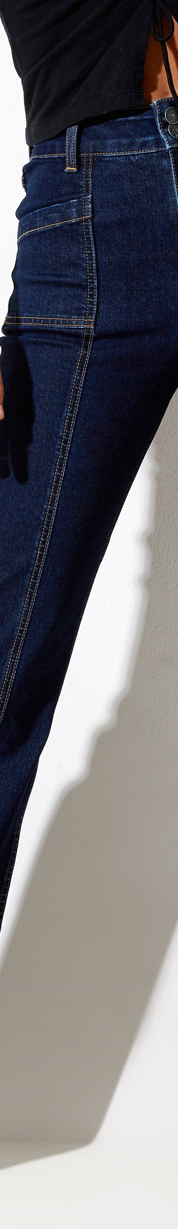 Tenly Fleece Split Hem Pants - Indigo Storm
