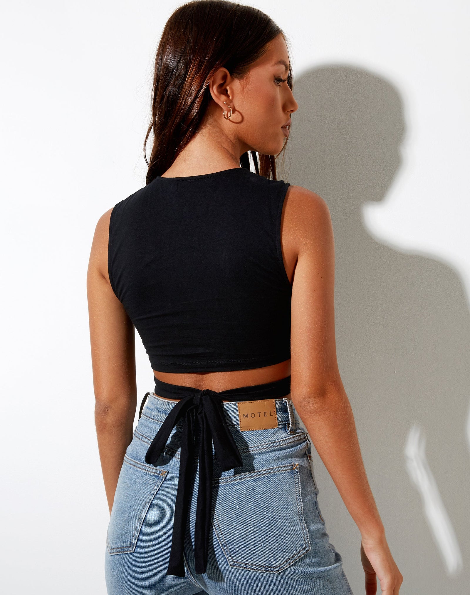 Black Bandeau Crop Top  Black – motelrocks-com-us