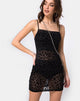 Image of Saleh Dress in Animal Black Net