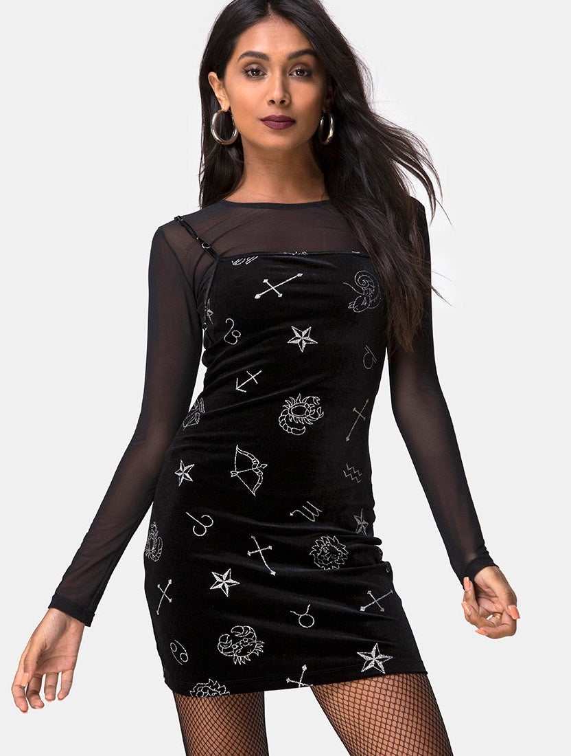 Mini Bodycon Astro Horoscope Dress Selah