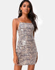 Image of Selana Bodycon Dress in Tiger with Clear Sequin