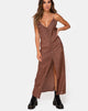 Image of Senia Dress in Satin Rose Chocolate