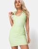 Image of Senja Bodycon Dress in Rib Pastel Lime