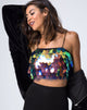 Image of Cadence Crop Top in Tear Drop Sequin Pink Oil